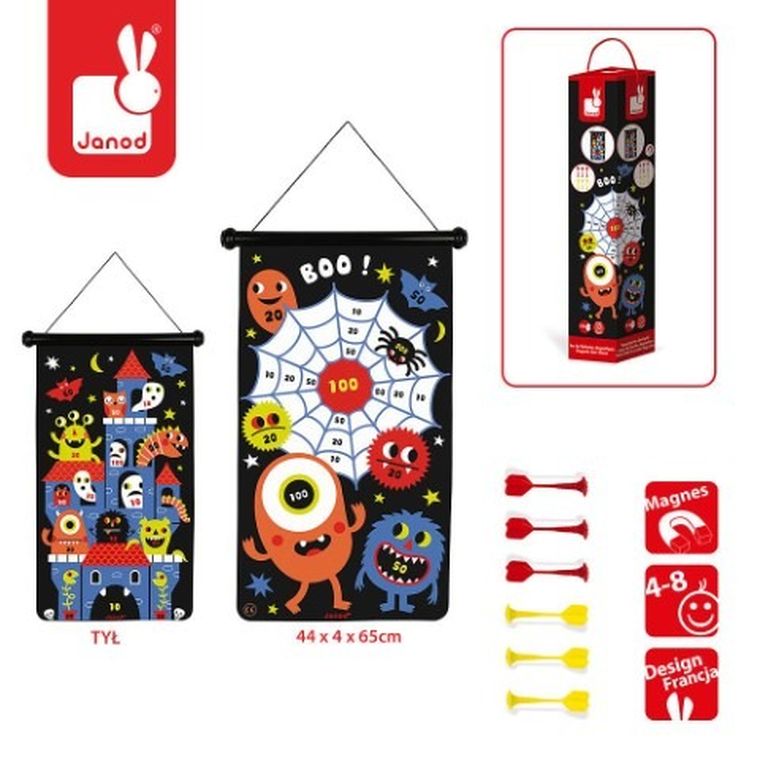 Janod, potwory, magnetyczna gra w rzutki