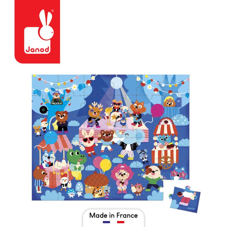 Janod, Przyjęcie, puzzle w walizce, 36 elementów