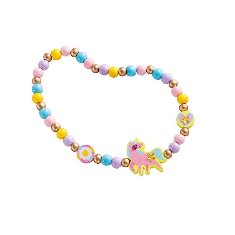 Janod, Tęczowa kraina, zestaw kreatywny do tworzenia biżuterii z drewna