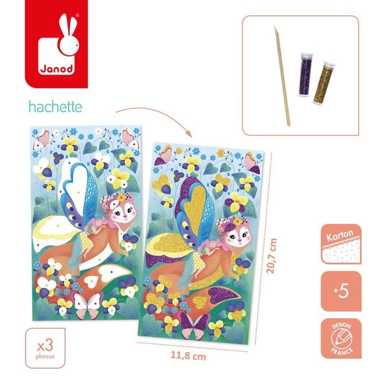 Janod, Wróżki Magic Fairies, magiczny brokat, zestaw kreatywny