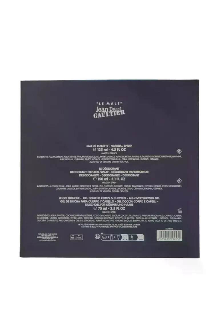 Jean Paul Gaultier, Le Male, zestaw: woda toaletowa, 125 ml + dezodorant, 150 ml + balsam do ciała, 75 ml