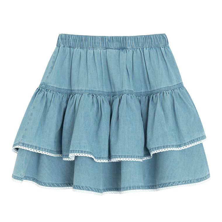 Jeansowa spódnica z falbankami Cool Club