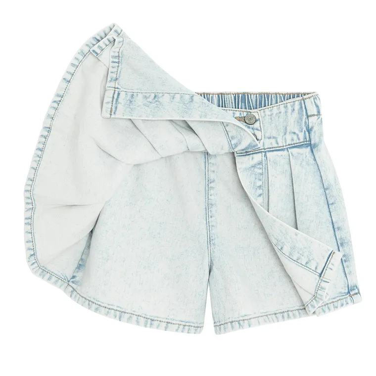 Jeansowe spódnico-spodenki z plisami Cool Club