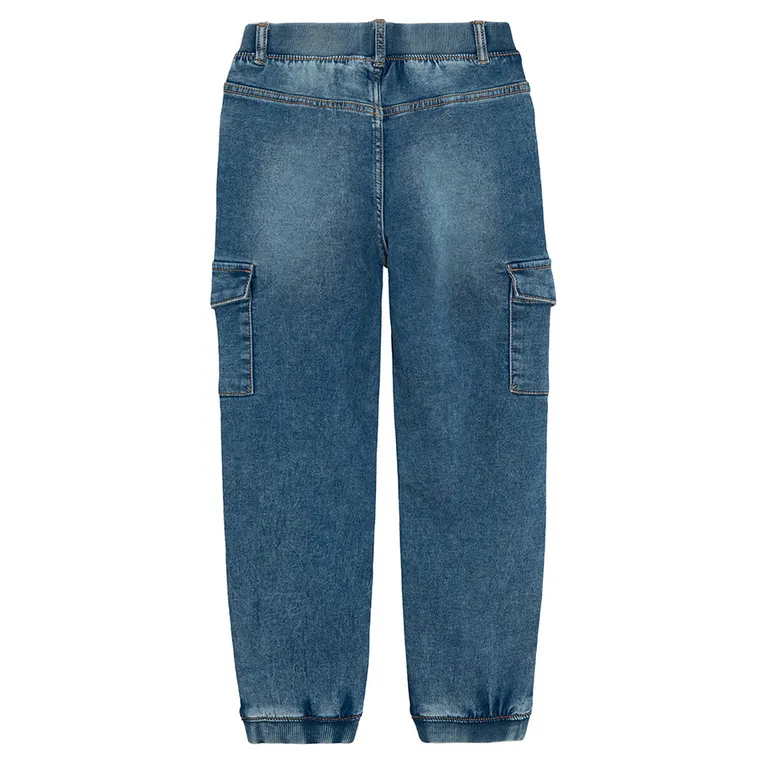 Jeansowe spodnie o kroju jogger z regulacją Cool Club