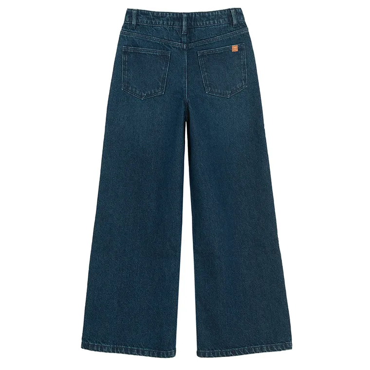 Jeansowe spodnie wide leg z regulacją Cool Club