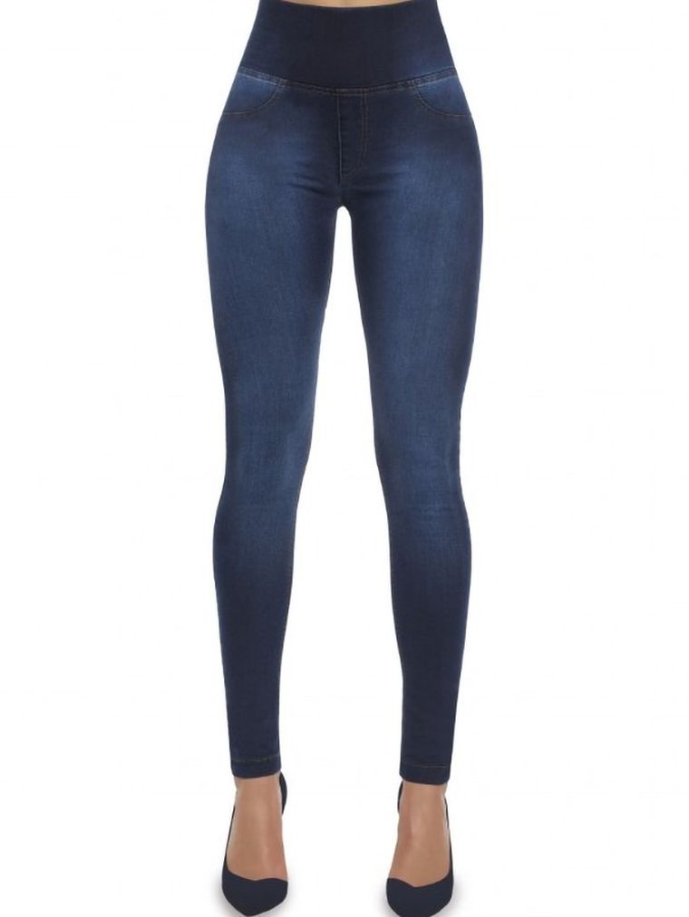 Jegginsy damskie, niebieskie, Bas Bleu