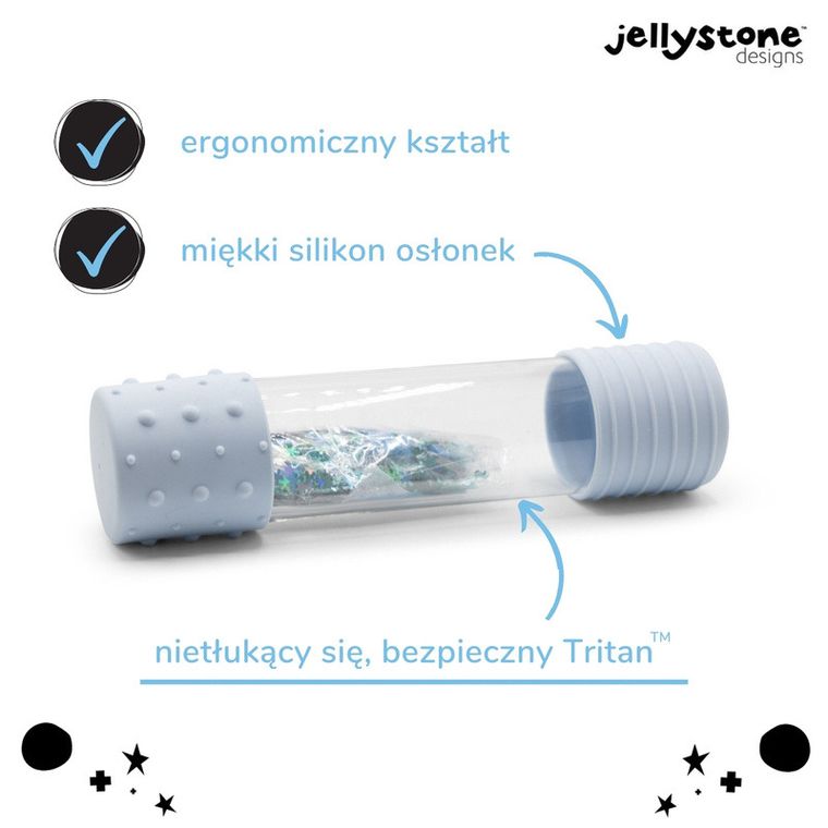 Jellystone Designs, butelka sensoryczna DIY, śnieg