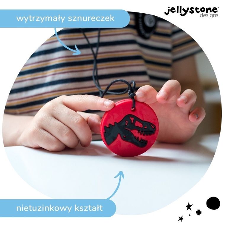 Jellystone Designs, Dinozaur, wisiorek antystresowy, czerwony