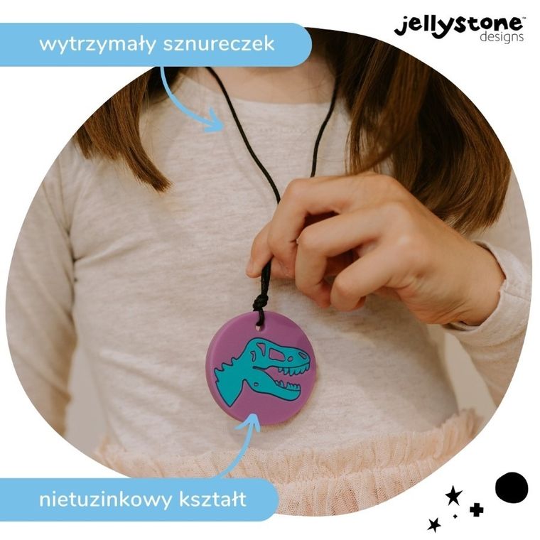Jellystone Designs, Dinozaur, wisiorek antystresowy, fioletowy