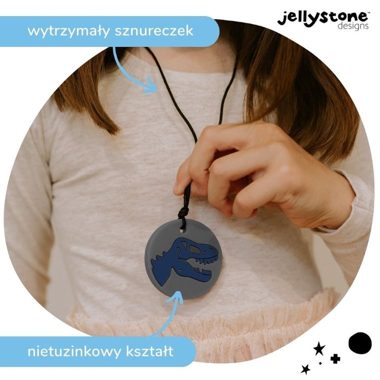 Jellystone Designs, Dinozaur, wisiorek antystresowy, szary