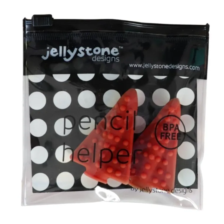 Jellystone Designs, nakładki antystresowe na ołówek, czerwony, 2 szt.