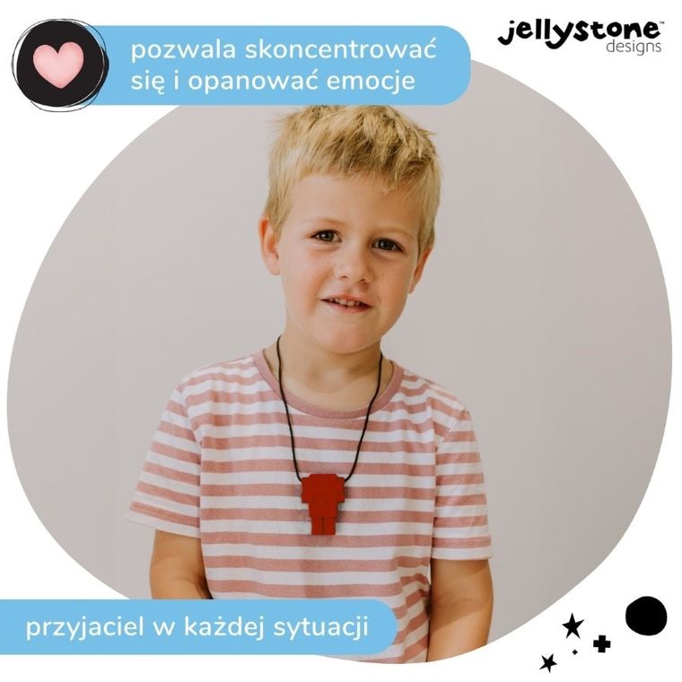 Jellystone Designs, Robot, wisiorek antystresowy, czerwony