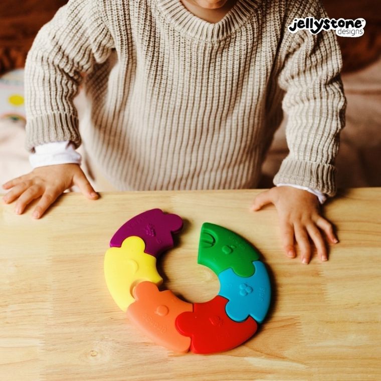 Jellystone, gryzak silikonowy, kolorowe kółko
