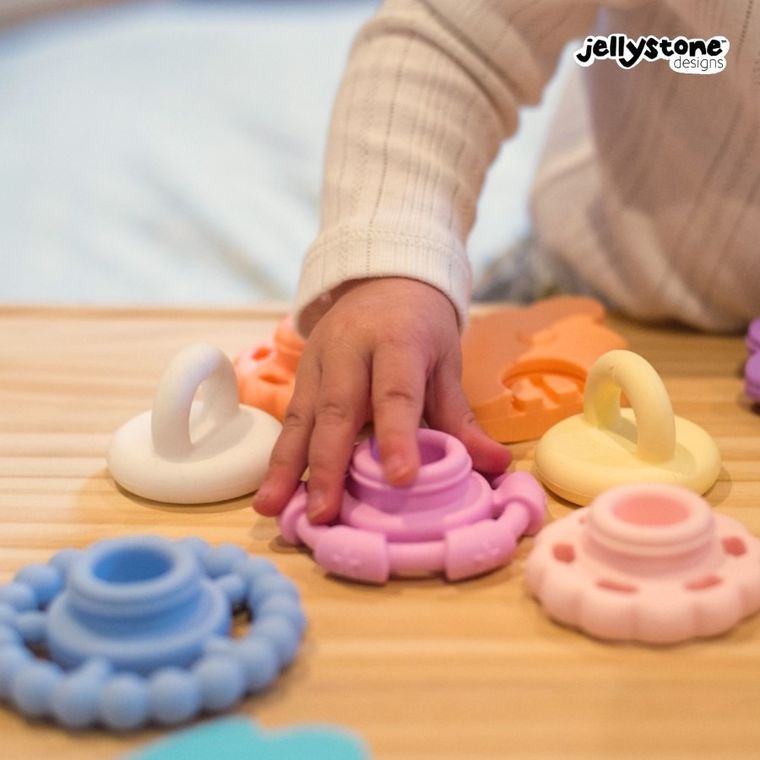 Jellystone, gryzak silikonowy, pastelowa wieża