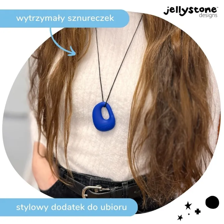 Jellystone, Kamyk, gryzak-wisiorek, silikonowy, granatowy