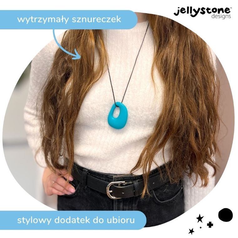 Jellystone, Kamyk, gryzak-wisiorek, silikonowy, turkusowy