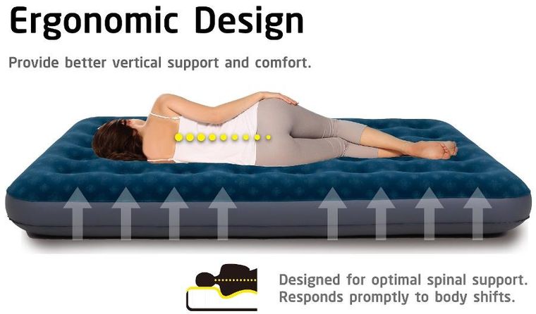 Jilong, materac flokowany 2-osobowy z nadrukiem 3D, 191-137-22 cm