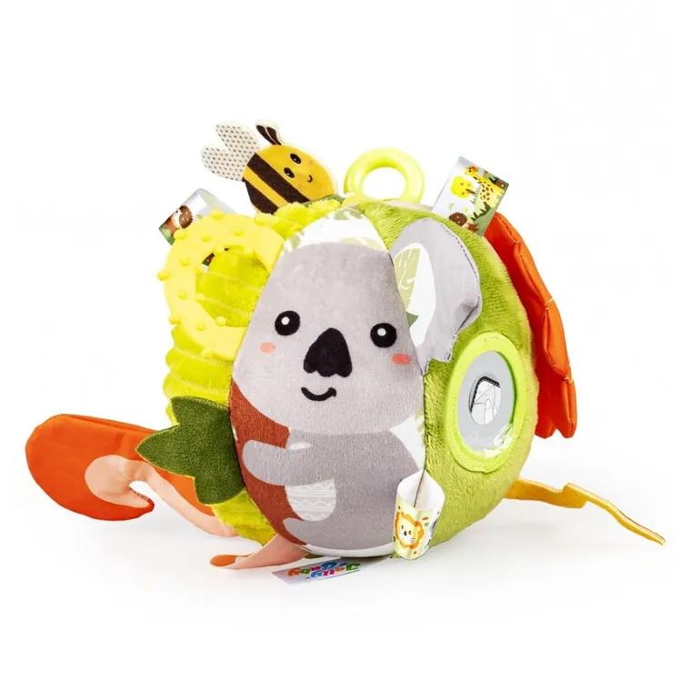 JollyBaby, Dżungla, sensoryczna piłeczka z grzechotką i gryzakiem