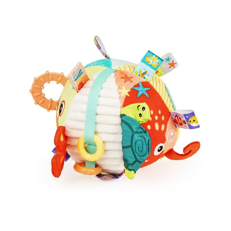 JollyBaby, Ocean, sensoryczna piłeczka z grzechotką i gryzakiem