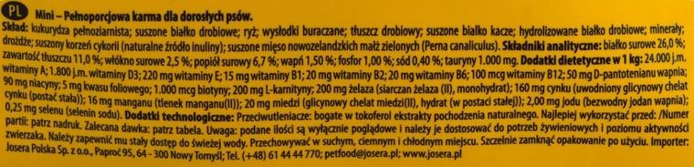 Josera, JosiDog Mini, karma sucha dla psów, 10 kg