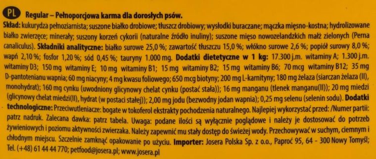 Josera, JosiDog Regular, karma sucha dla psów, 15 kg