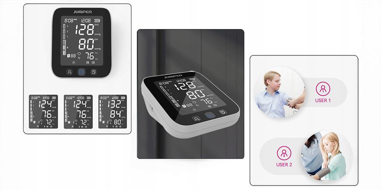 Jumper, JPD-HA121, medyczny ciśnieniomierz naramienny z aplikacją, czarny