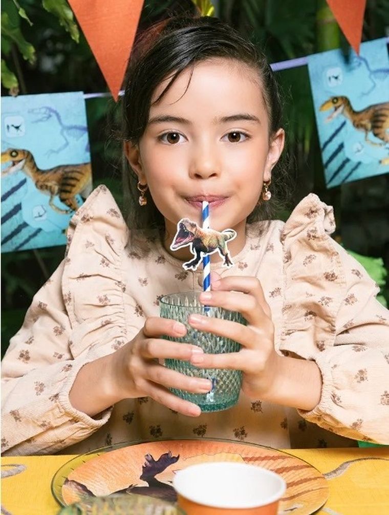 Jurassic Park, słomki, dinozaury T- Rex, 6 szt.