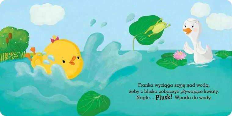 Kaczuszka Franka uczy się pływać