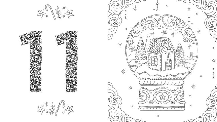 Kalendarz adwentowy do kolorowania