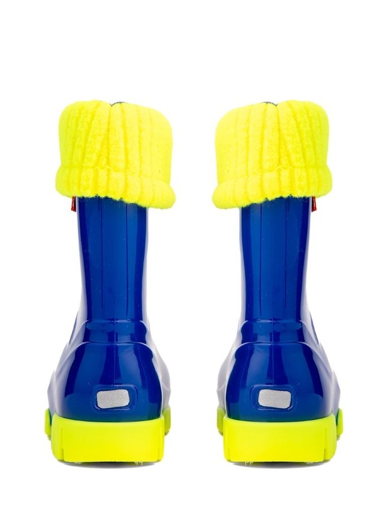 Kalosze dziecięce, ocieplane, granatowo-żółte, Twister Lux Fluo, Demar