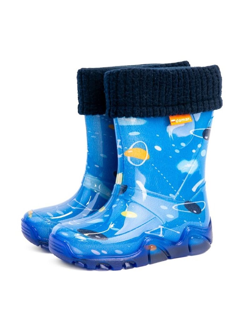 Kalosze dziecięce, ocieplane, niebieskie, Demar