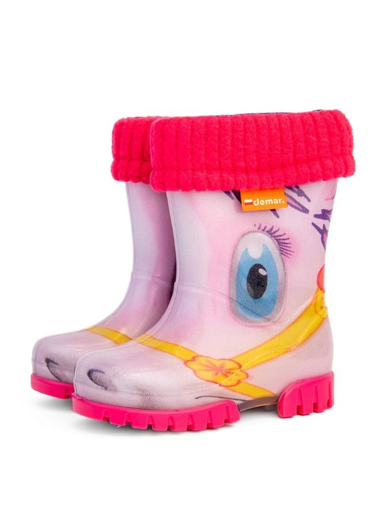 Kalosze dziewczęce, ocieplane, mix, Twister Lux Print, Demar