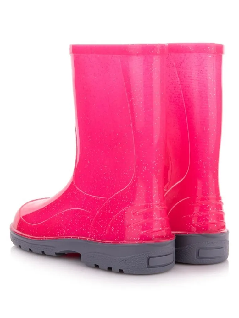 Kalosze dziewczęce, różowe, brokatowe, Elza, Lemigo