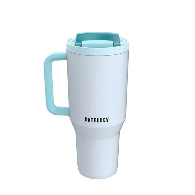 Kambukka, Rio Tumbler, kubek termiczny, teleskopowa słomka, Frosty Coconut, 950 ml