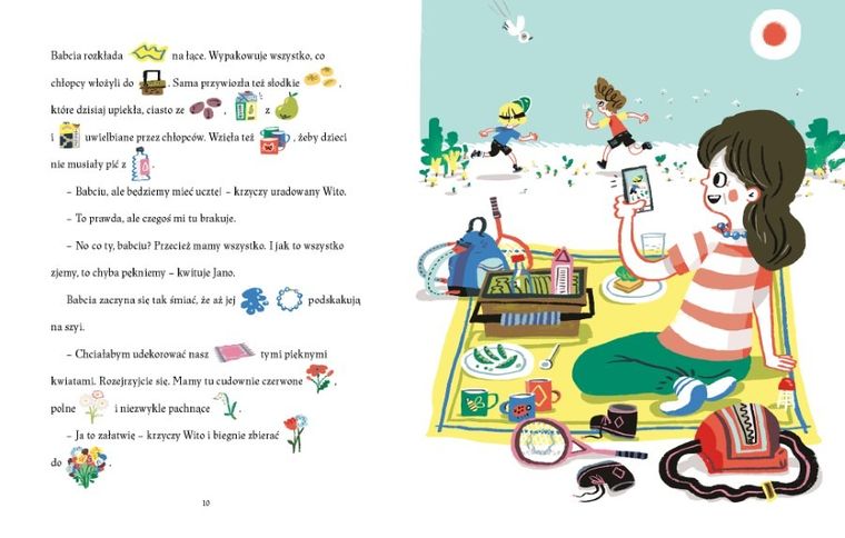 Kamień na pikniku. Jano i Wito uczą mówić