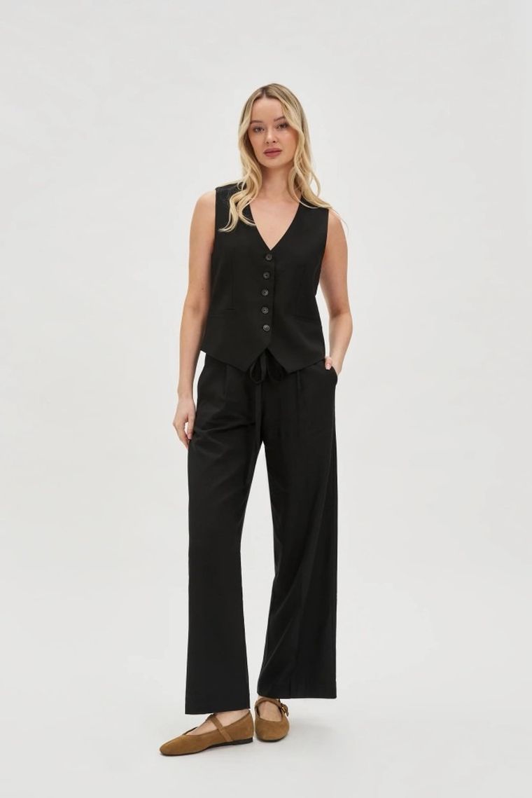 Kamizelka damska, czarna, Moodo