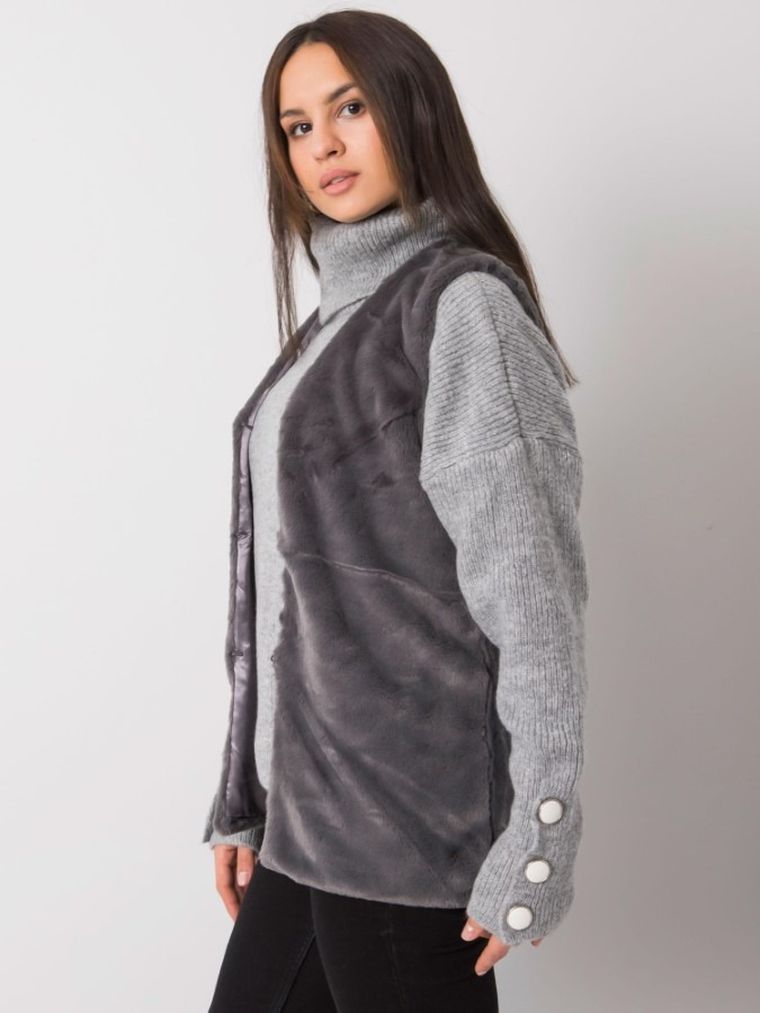 Kamizelka damska, grafitowa, Yups