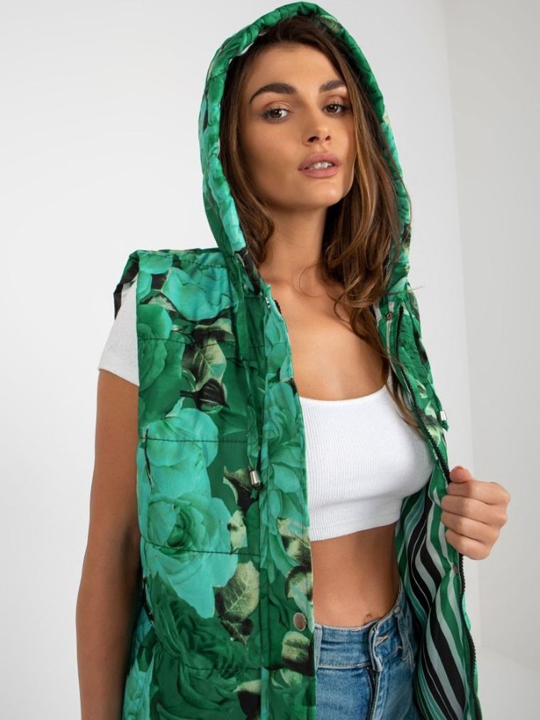 Kamizelka damska, zielona, Relevance