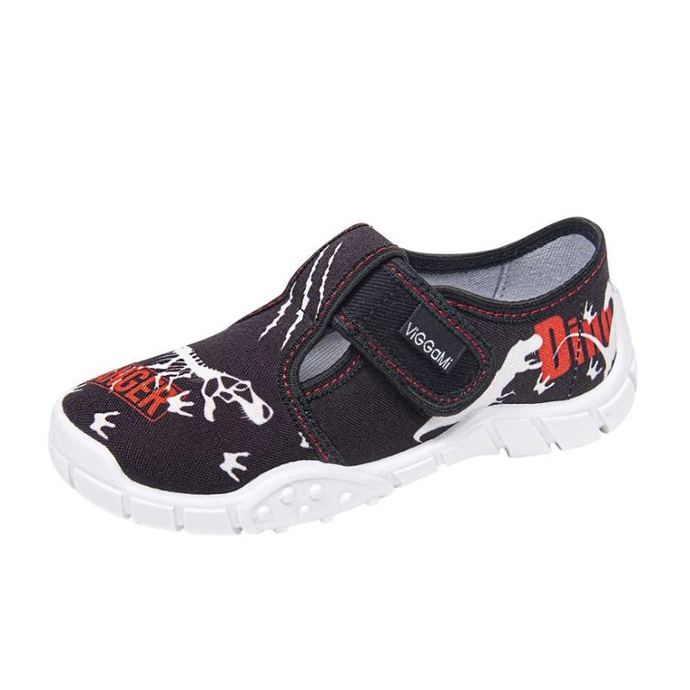 Kapcie chłopięce, czarne, Kostek, Vi-Gga-Mi