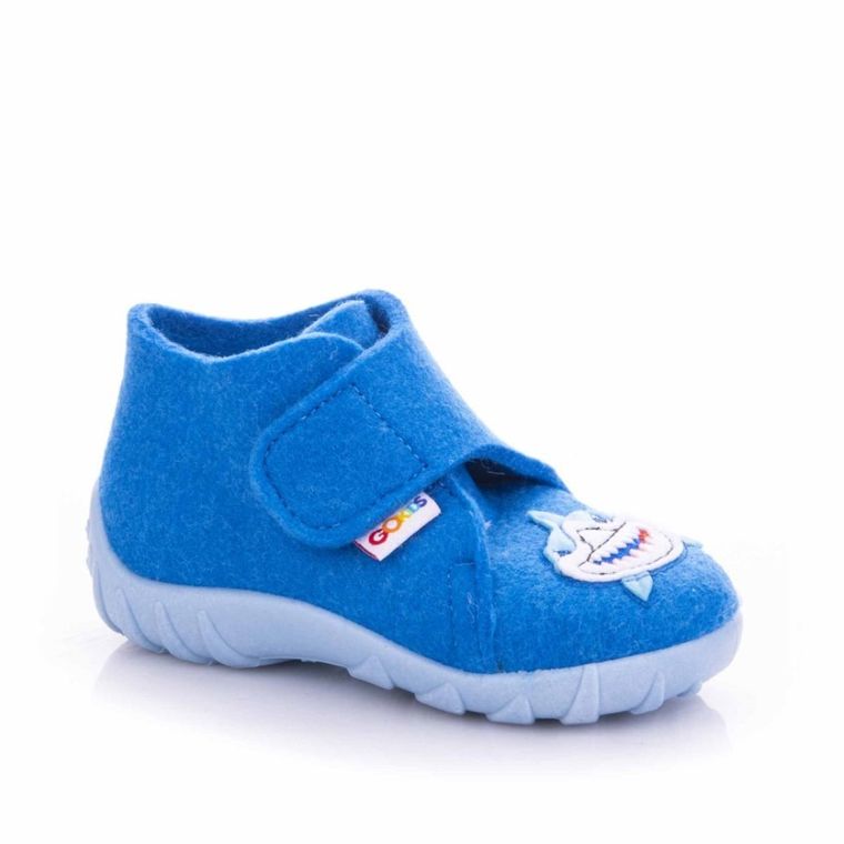 Kapcie chłopięce, filcowe, niebieskie, GoKids
