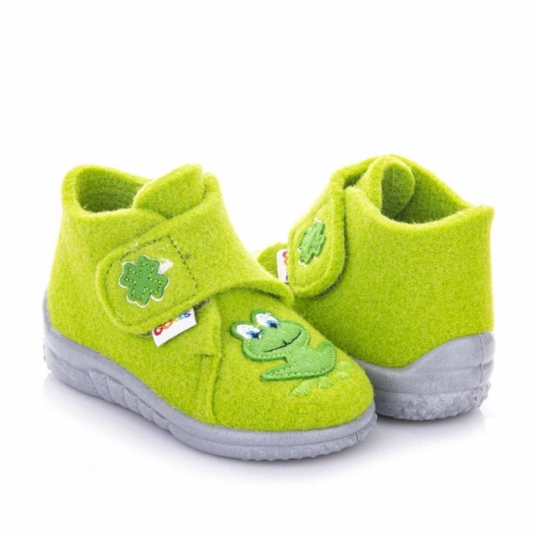 Kapcie chłopięce, filcowe, zielone, GoKids