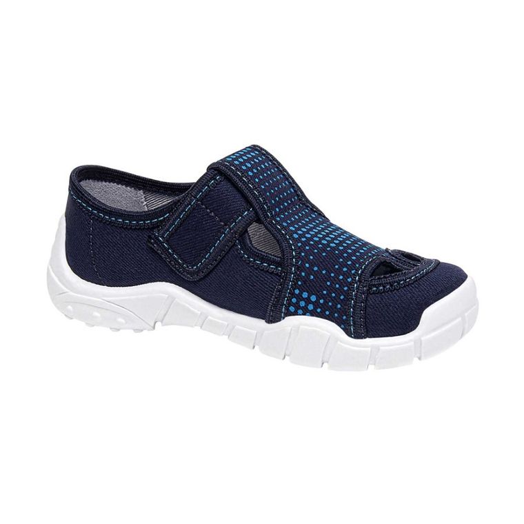 Kapcie chłopięce, granatowe, Adaś, Vi-Gga-Mi