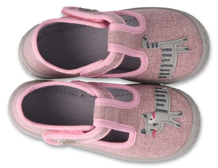 Kapcie dziewczęce, do nauki zakładania, różowe, Befado