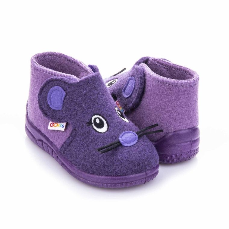 Kapcie dziewczęce, filcowe, fioletowe, GoKids
