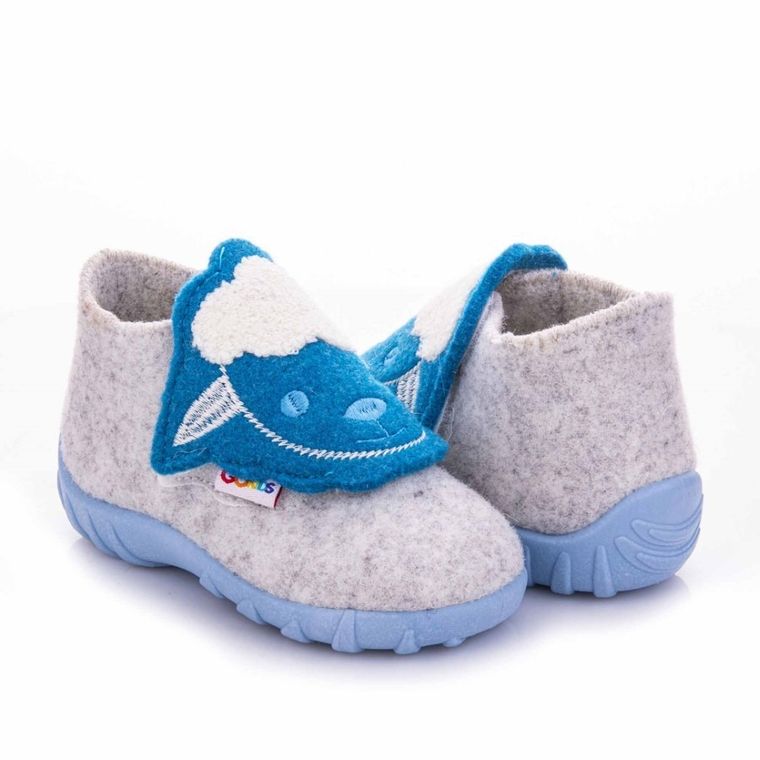 Kapcie dziewczęce, filcowe, szare, GoKids