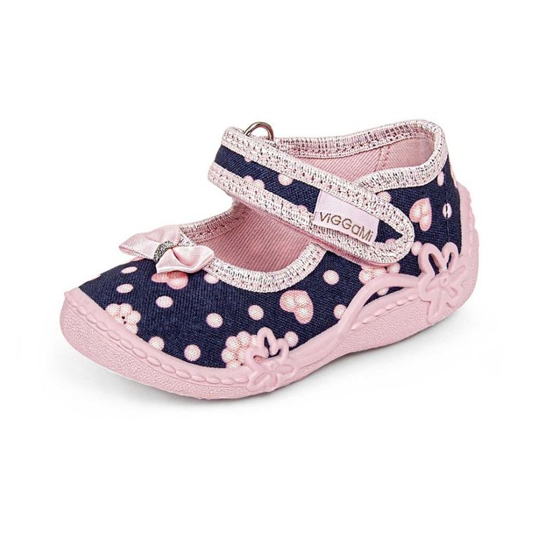 Kapcie dziewczęce, granatowe, Vi-GGa-Mi