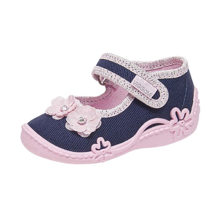 Kapcie dziewczęce, granatowe, Vi-GGa-Mi