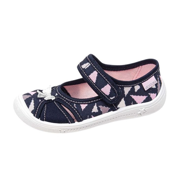 Kapcie dziewczęce, granatowe, Vi-GGa-Mi