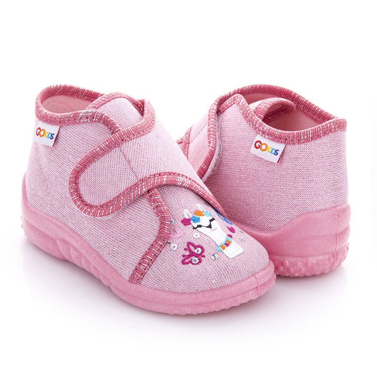 Kapcie dziewczęce, różowe, Wojtek, GoKids