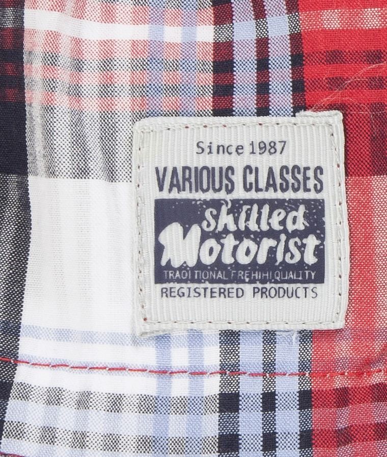 Kapelusz chłopięcy, czerwony, kratka, Döll